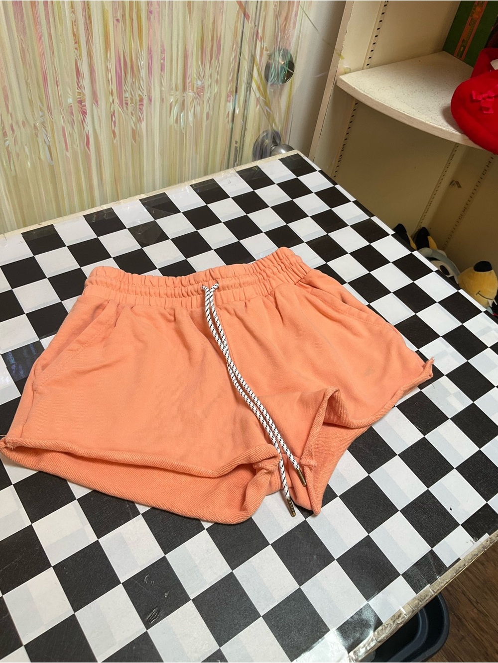 Parke Peach Drawstring Athletic Shorts